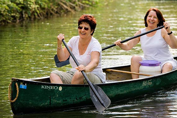 Beginpositie peddelaars en stuurman